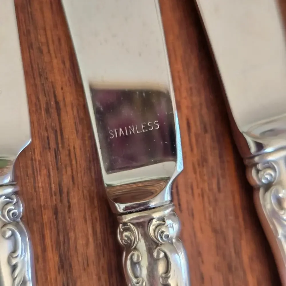 Gorham Melrose Sterling Silver Butter Spreader 4 Pcs Hollow Handle No Monogram